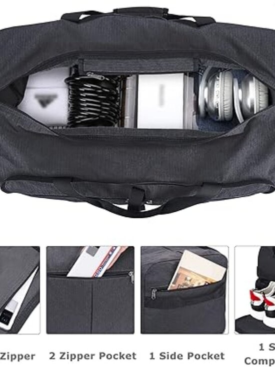 120L Foldable Waterproof Travel Duffel Bag with Shoe Compartment Large Weekender main image 6